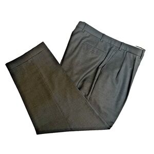 Men's Classic Style Slacks‎ Cuff Hem Charcoal Pinstripe Suit Pants 37R-Waist 38